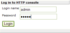 Login screen